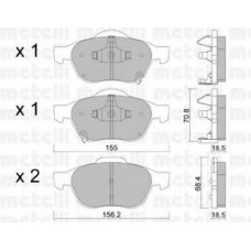 22-0448-0 METELLI Комплект тормозных колодок, дисковый тормоз