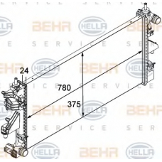 8MK 376 745-034 HELLA Радиатор, охлаждение двигателя