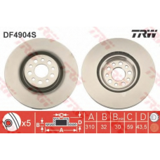 DF4904S TRW Тормозной диск