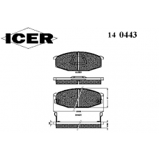 140443 ICER Комплект тормозных колодок, дисковый тормоз