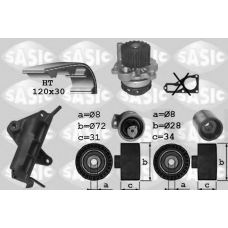 3906019 SASIC Водяной насос + комплект зубчатого ремня