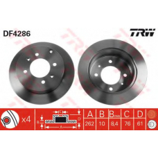 DF4286 TRW Тормозной диск