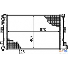 8MK 376 708-521 HELLA Радиатор, охлаждение двигателя