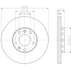 8DD 355 113-321 HELLA PAGID Тормозной диск