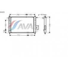 DW2072 AVA Радиатор, охлаждение двигателя