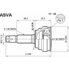 TY-55 ASVA Шарнирный комплект, приводной вал