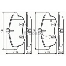 0 986 495 104 BOSCH Комплект тормозных колодок, дисковый тормоз