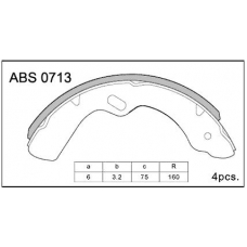 ABS0713 Allied Nippon Колодки барабанные