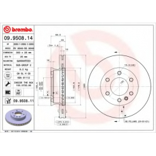 09.9508.14 BREMBO Тормозной диск