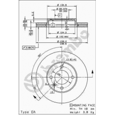 09.4765.14 BREMBO Тормозной диск