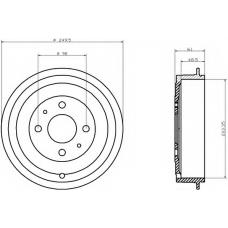 8DT 355 301-421 HELLA Тормозной барабан