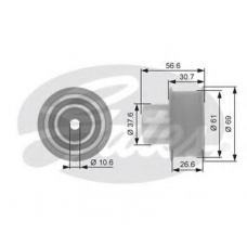 T42052 GATES Паразитный / ведущий ролик, зубчатый ремень