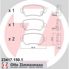 23417.150.1 ZIMMERMANN Комплект тормозных колодок, дисковый тормоз