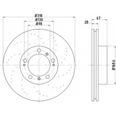 8DD 355 106-981 HELLA PAGID Тормозной диск