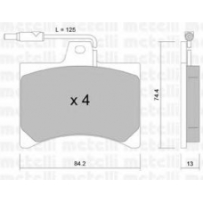 22-0025-0 METELLI Комплект тормозных колодок, дисковый тормоз