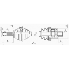 DRS6164.00 OPEN PARTS Приводной вал