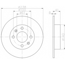 8DD 355 101-211 HELLA Тормозной диск