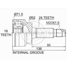 OJ-0491 InterParts Шарнирный комплект, приводной вал