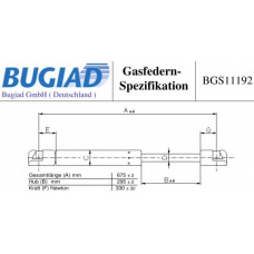 BGS11192 BUGIAD Газовая пружина, капот