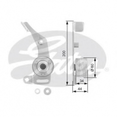 T41137 GATES Натяжной ролик, ремень грм