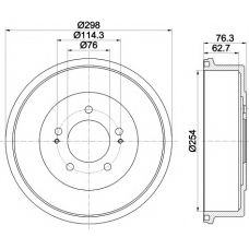 8DT 355 301-861 HELLA PAGID Тормозной барабан