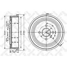 6025-3614-SX STELLOX Тормозной барабан