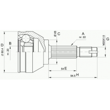 CVJ5002.10 OPEN PARTS Шарнирный комплект, приводной вал