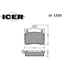 181310 ICER Комплект тормозных колодок, дисковый тормоз