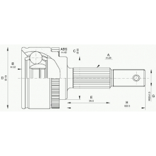 CVJ5596.10 OPEN PARTS Шарнирный комплект, приводной вал