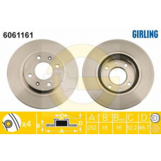 6061161 GIRLING Тормозной диск