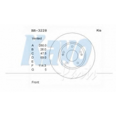 BR-3228 KAVO PARTS Тормозной диск