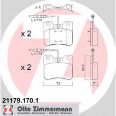 21179.170.1 ZIMMERMANN Комплект тормозных колодок, дисковый тормоз