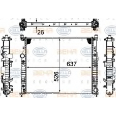 8MK 376 781-561 HELLA Радиатор, охлаждение двигателя