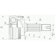 CVJ5649.10 OPEN PARTS Шарнирный комплект, приводной вал