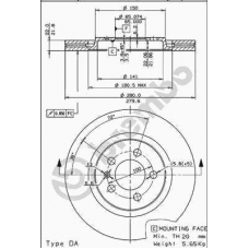 09.5570.10 BREMBO Тормозной диск