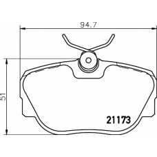 8DB 355 017-811 HELLA Комплект тормозных колодок, дисковый тормоз