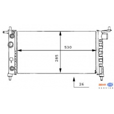 8MK 376 712-014 HELLA Радиатор, охлаждение двигателя