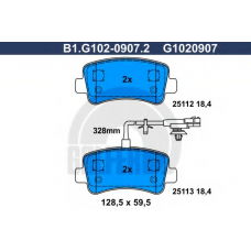 B1.G102-0907.2 GALFER Комплект тормозных колодок, дисковый тормоз