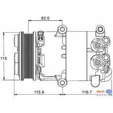 8FK 351 334-061 HELLA Компрессор, кондиционер