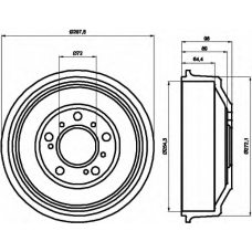 8DT 355 300-061 HELLA Тормозной барабан