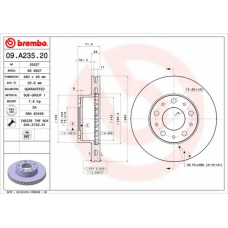 09.A235.20 BREMBO Тормозной диск