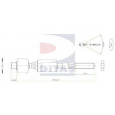 A2-5623 DITAS Осевой шарнир, рулевая тяга