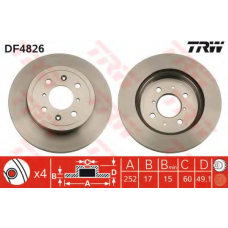 DF4826 TRW Тормозной диск