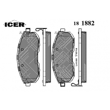 181882 ICER Комплект тормозных колодок, дисковый тормоз