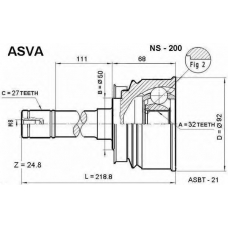 NS-200 ASVA Шарнирный комплект, приводной вал