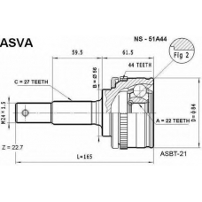 NS-51A44 ASVA Шарнирный комплект, приводной вал