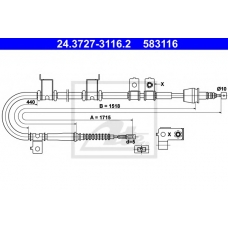 24.3727-3116.2 ATE Трос, стояночная тормозная система