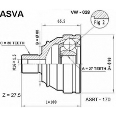 VW-028 ASVA Шарнирный комплект, приводной вал