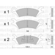 22-0470-0 METELLI Комплект тормозных колодок, дисковый тормоз