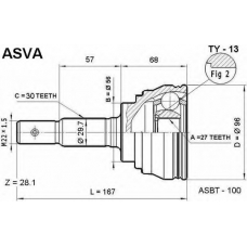 TY-13 ASVA Шарнирный комплект, приводной вал